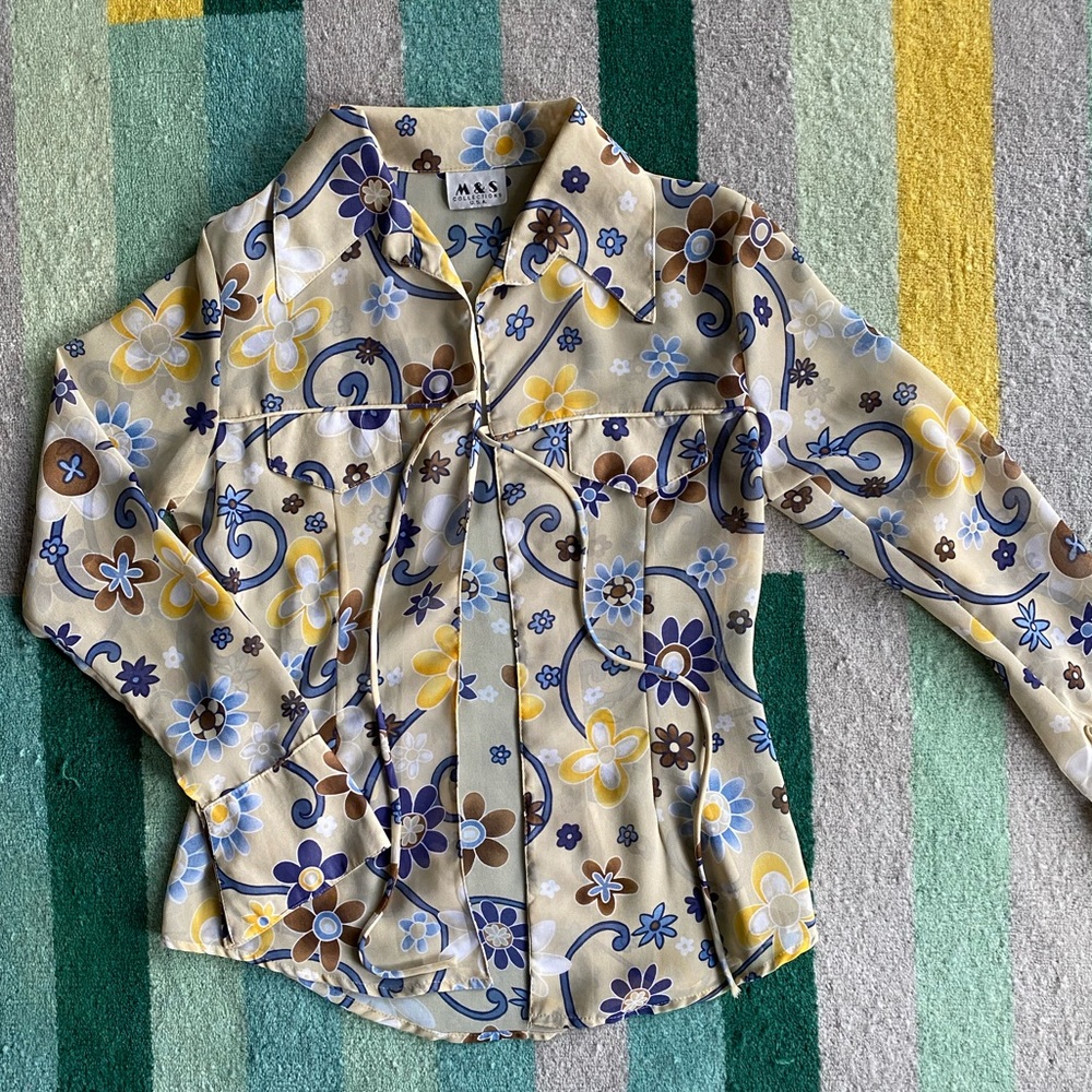 Vintage Sheer Blouse, size Medium